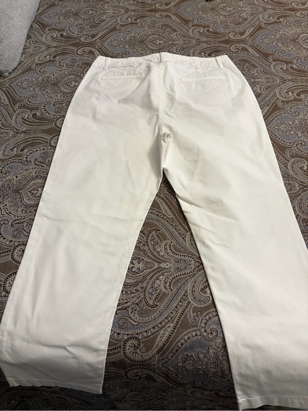 Women’s Lofy White Casual Khakis- Classic Straight Fit